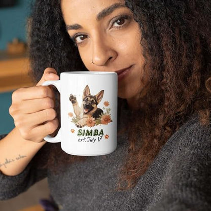 Unique Customized Young German Shepherd | Customised Coffee Mug | 11 OZ