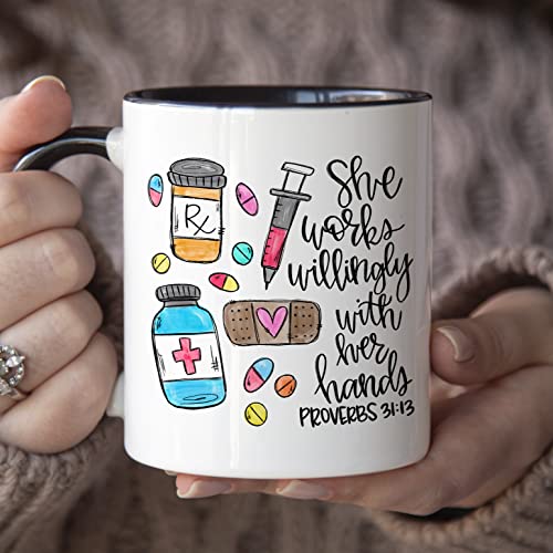 Pharmacist for Women Proverbs 21 13 Pharmacy | Ceramic Coffee Mug | 11 OZ