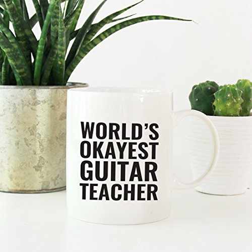Teacher Gag Gift World s Okayest Guitar 1-Pack | Ceramic Coffee Mug | 11 OZ