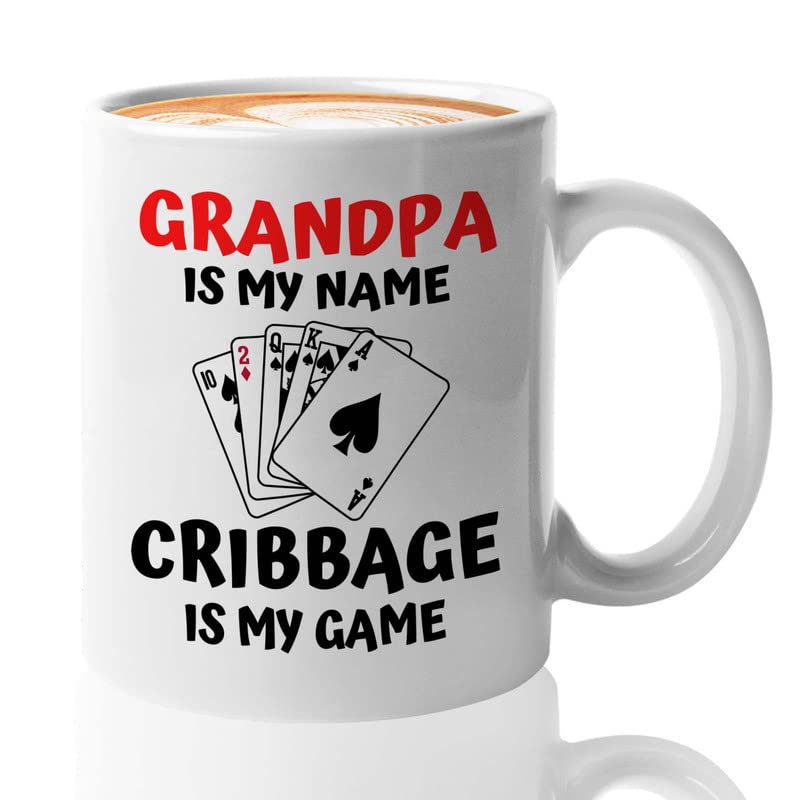 Cribbage Grandpa is my name Card Game Classic | Ceramic Coffee Mug | 11 OZ