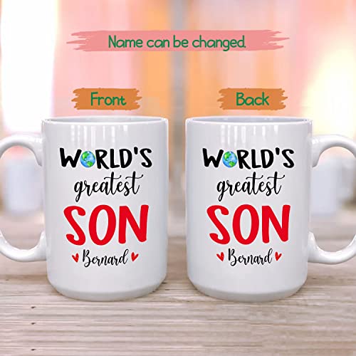 Personalized Name World s Greatest Son | Customised Coffee Mug | 11 OZ