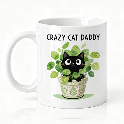 Crazy Cat Daddy Double | Ceramic Coffee Mug | Father's Day Gift | Stylish Printed Design | Tea & Coffee Cup | 11oz