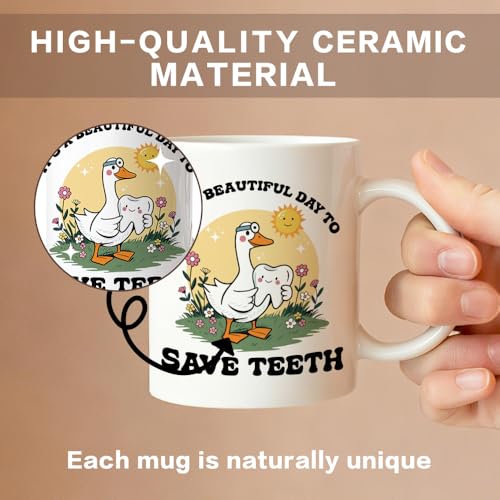 It s A Beautiful Day To Save Teeth Funny Goose | Ceramic Coffee Mug | 11 OZ