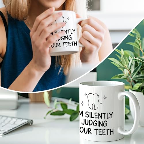 RZHV I M Silently Judging Your Teeth Funny | Ceramic Coffee Mug | 11 OZ