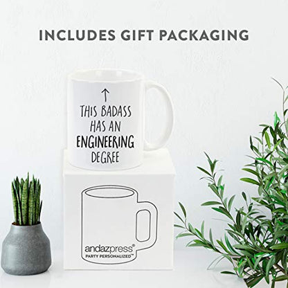 Graduation Gift This Badass Has a Engineering | Ceramic Coffee Mug | 11 OZ