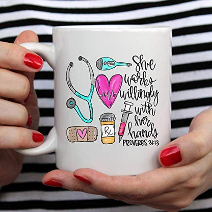 Nurse for Women Rn Nurses Practitioner Funny | Ceramic Coffee Mug | 11 OZ