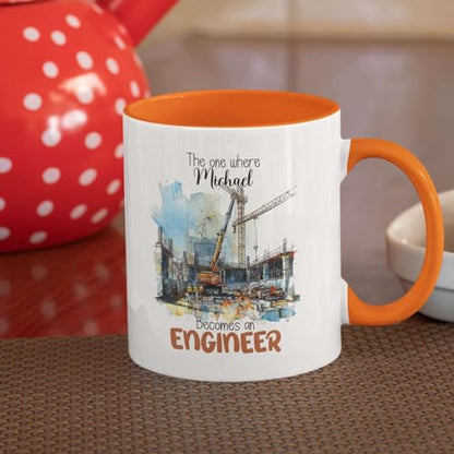 Construction Site With Custom Name | Customised Coffee Mug | 11 OZ