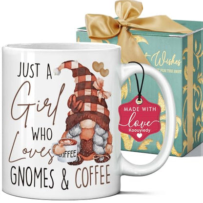 Just a Girl Who Loves Gnomes Gifts for Women | Ceramic Coffee Mug | 11 OZ