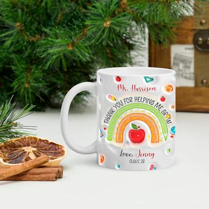 Thank You For Helping Me Grow Personalized | Customised Coffee Mug | 11 OZ