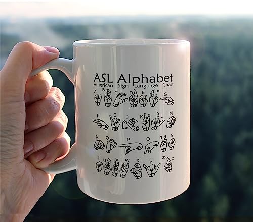 ASL Alphabet American Sign Language Chat | Ceramic Coffee Mug | 11 OZ