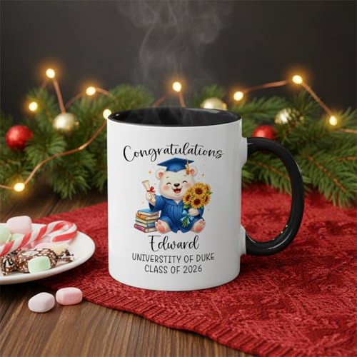 Graduation Polar Bear Accent Personalized | Customised Coffee Mug | 11 OZ