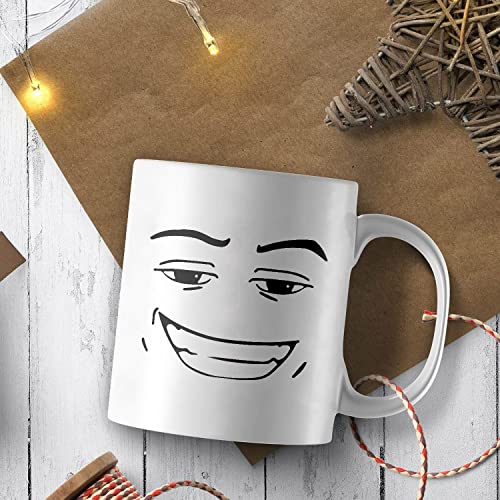 MAN FACE Funny Gamer Birthday Gift Serious Guy | Ceramic Coffee Mug | 11 OZ