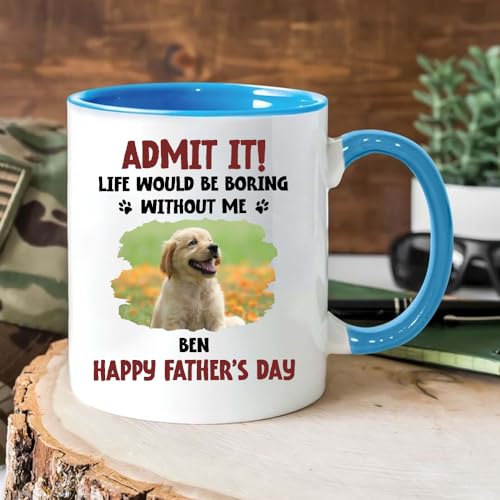 Custom Dog Dad with Dogs Names | Ceramic Coffee Mug | Father's Day Gift | Stylish Printed Design | Tea & Coffee Cup | 11oz