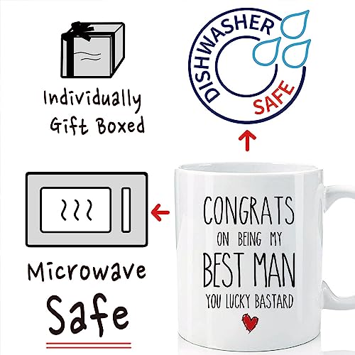 Congrats On Being My Best Man You Lucky | Ceramic Coffee Mug | 11 OZ