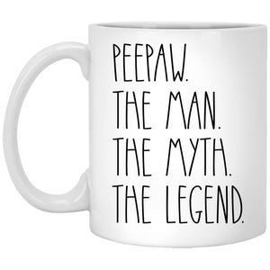 Peepaw The Man The Myth The Legend | Ceramic Coffee Mug | Father's Day Gift | Stylish Printed Design | Tea & Coffee Cup | 11oz