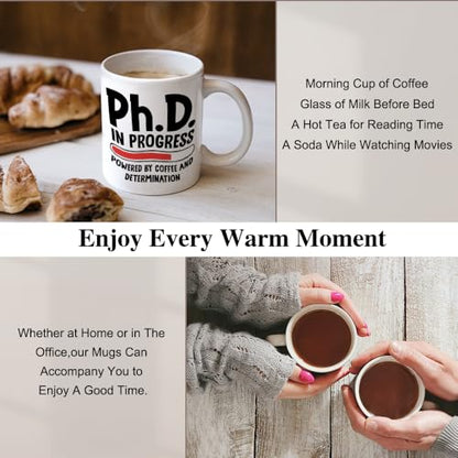 XQLZY PhD In Progress Graduation Creative | Ceramic Coffee Mug | 11 OZ
