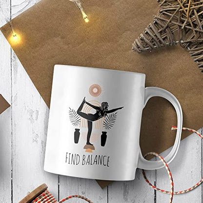 Yoga Find Balance Namaste Buddha Birthday | Ceramic Coffee Mug | 11 OZ