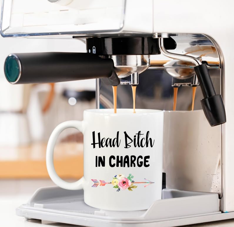 Head Bitch in charge Themed for Women Men | Ceramic Coffee Mug | 11 OZ