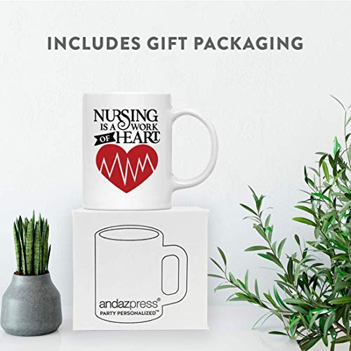 Nurse Gift Nursing Is A Work Of Heart 1-Pack | Ceramic Coffee Mug | 11 OZ