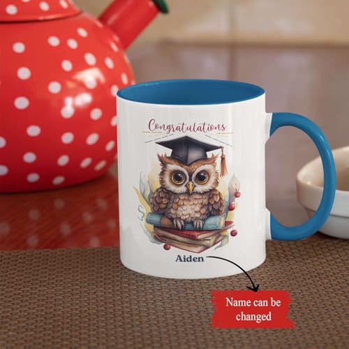 Personalized Graduation Owl Custom Name | Customised Coffee Mug | 11 OZ