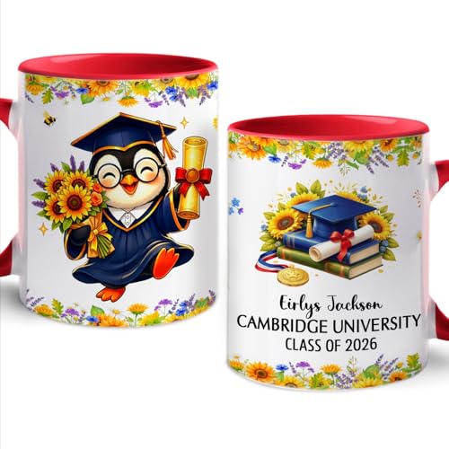 Penguin Teacup Gift For Congrats Graduation | Customised Coffee Mug | 11 OZ