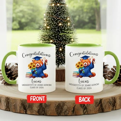Personalized Name Congratulation Grad Panda | Customised Coffee Mug | 11 OZ