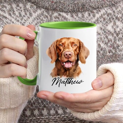 Personalized Name Vizsla Accent Gift For | Customised Coffee Mug | 11 OZ