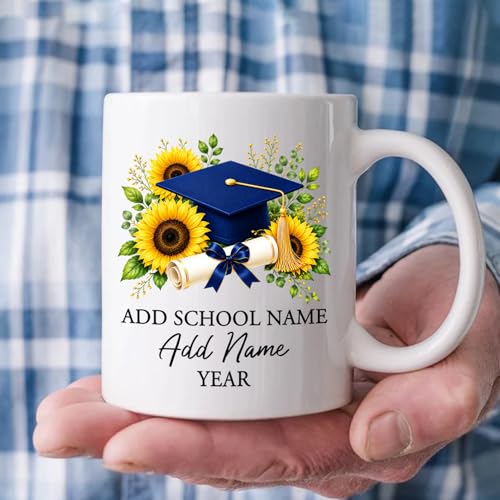 Graduation Cap Accent with Custom Name | Customised Coffee Mug | 11 OZ
