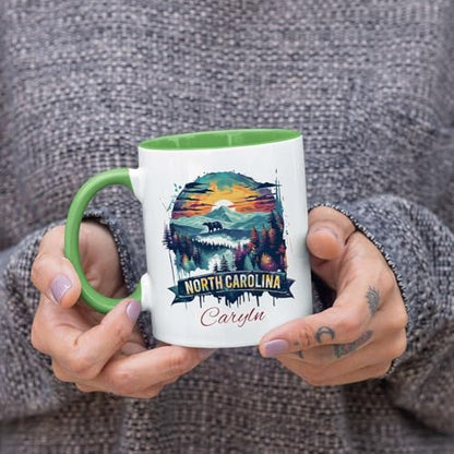 North Carolina State Custom Mountain Scene | Customised Coffee Mug | 11 OZ