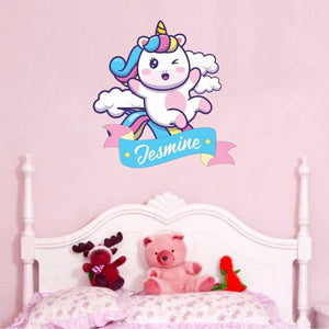 Personalised Unicorn Name Wall Decal, Girls Nursery Decor