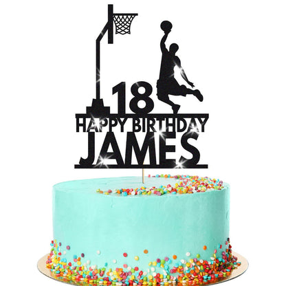 Personalised Basketball Birthday Cake Topper - Custom Sports Party Decoration