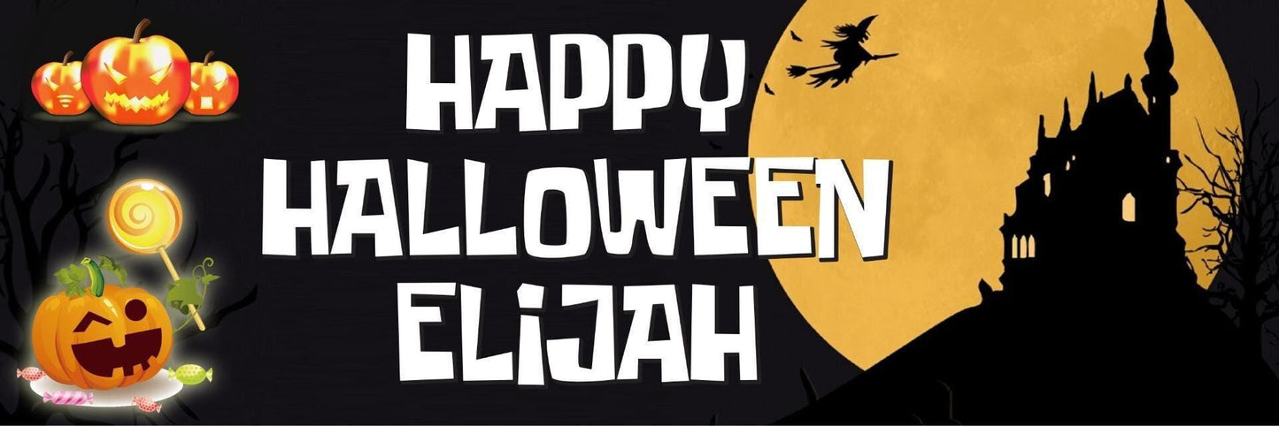 Personalised Halloween Banner: Spooky Party Decoration (Set of 2)