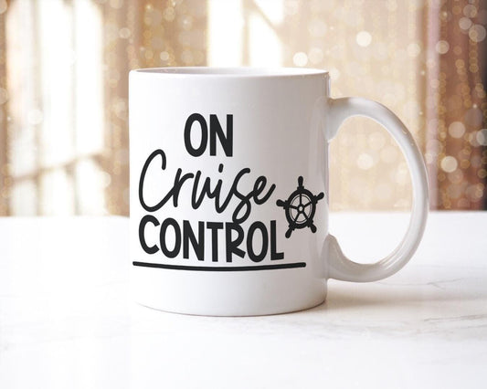 On Cruise Control Mug & Coaster Set Summer Vacation Holiday Funny Birthday Gift