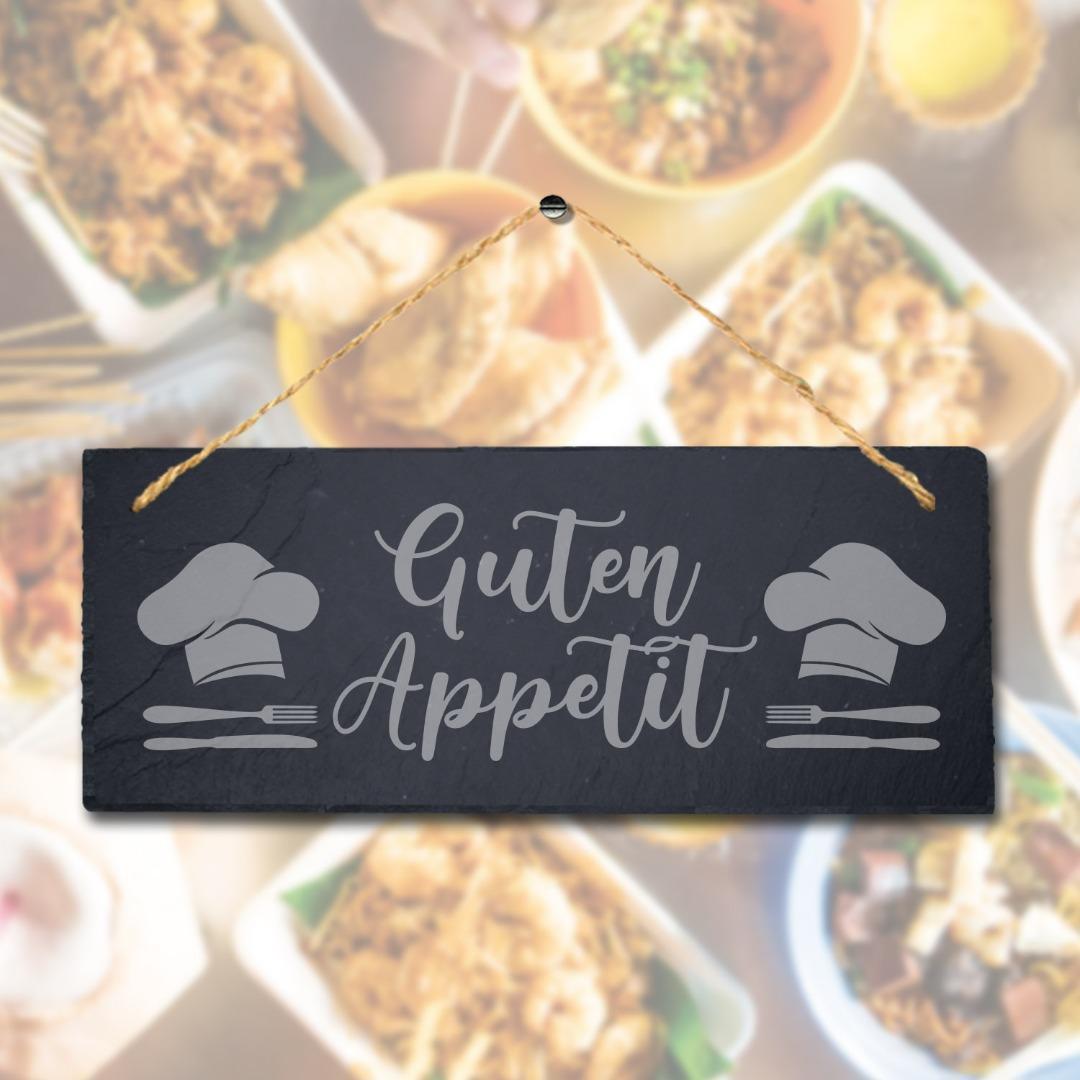 Guten Appetite Laser Engraved Hanging Slate Kitchen Restaurant Home Plaque Sign