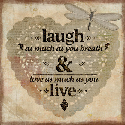 Inspirational Quote Art Poster: Love Laugh Live, High-Resolution Print