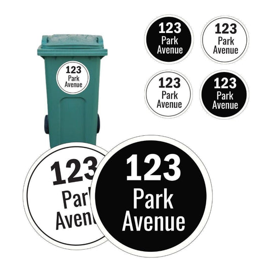 Personalised Wheelie Bin Sticker: Custom House Number & Street Name