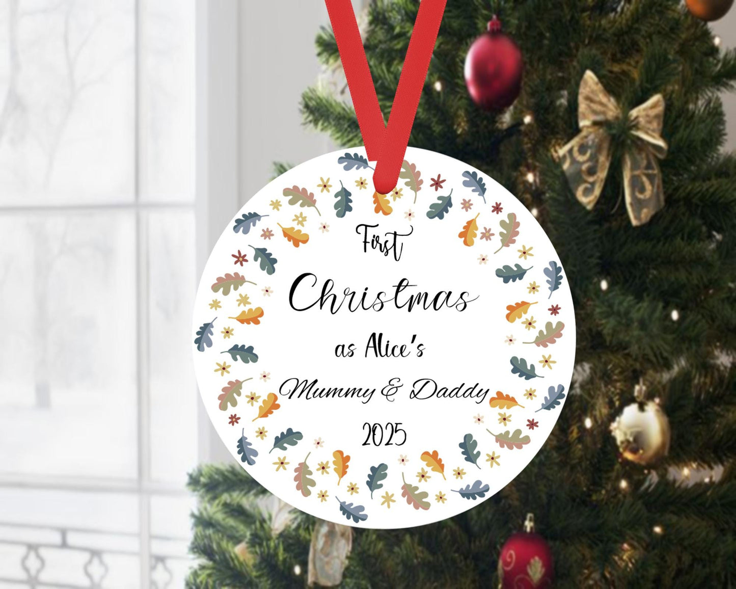 First Christmas As Baby Parents Mummy Daddy Bauble Xmas Ceramic Ornament Gift