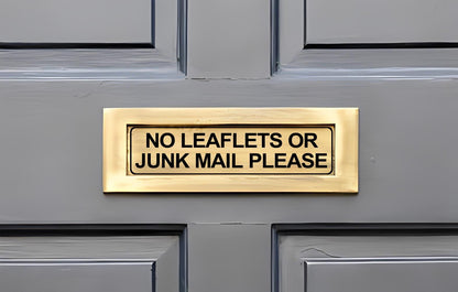 No Junk Mail Sticker: Letterbox Door Sign Vinyl Decal