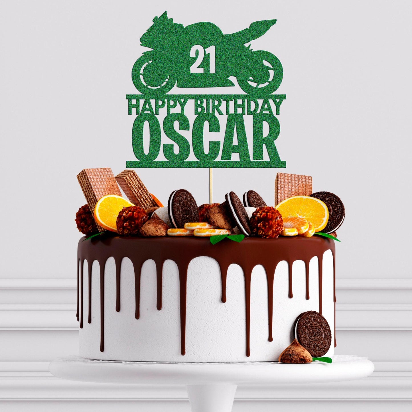 Custom Motorbike Racing Cake Topper Personalised Birthday Delight For Boys! Any Name & Age Included