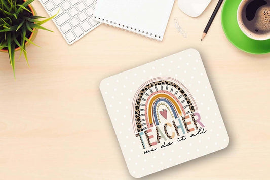 Teacher Mug And Coaster Gift Set School Leavers Teacher Gifts Present We Do It