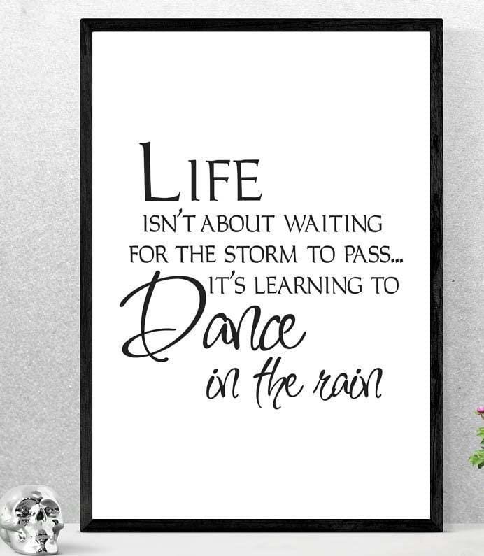Life Is Not About Waiting Positive Quote Picture Art Poster Print Wall