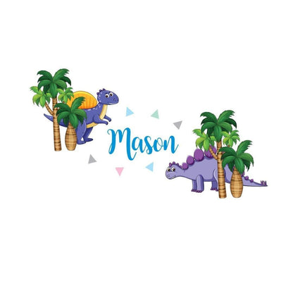 Personalised Dinasour Wall Sticker Name Vinyl Decal Girls Kids Nursery Bedroom