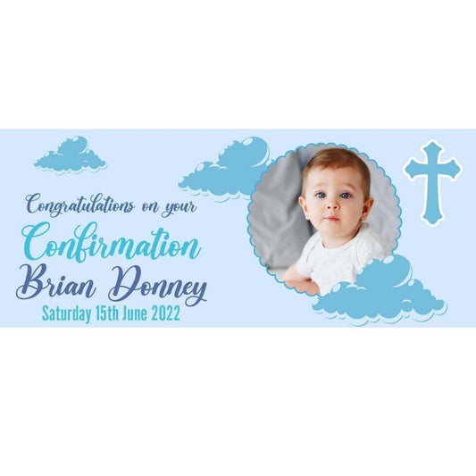 2x Personalised Confirmation Congratulations With Picture Banner Party Posters Celebration