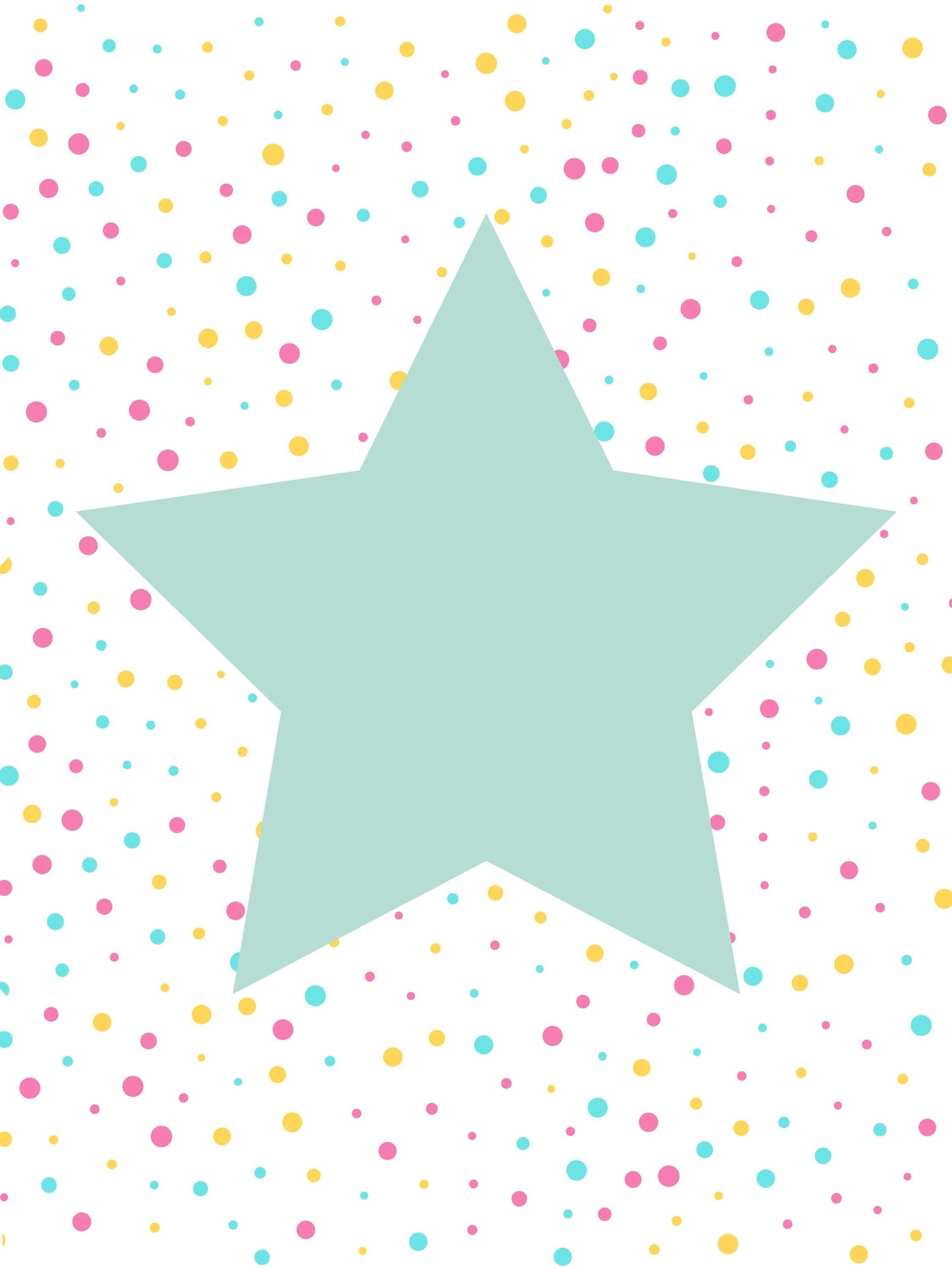 Big Star Polka Nursery Bedroom Boys Girls Wall Decor Art Poster Print