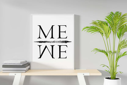 Me We Leadership Inspirational Positive Thoughts Words Poster Print Wall