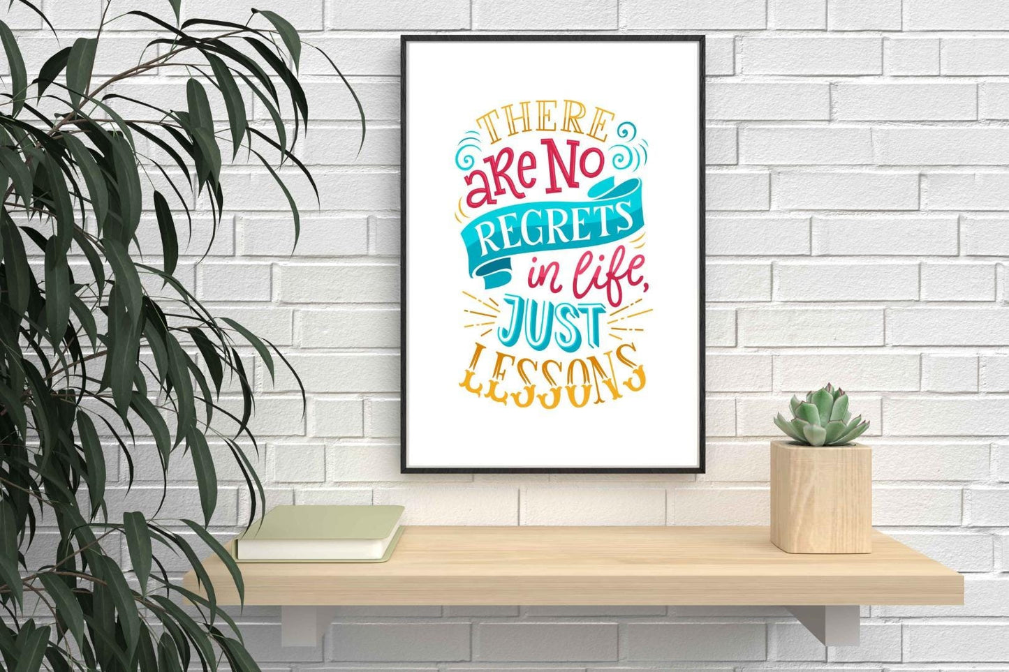 No Regrets In Life Motivational Inspirational Love Positive Quote Poster Wall
