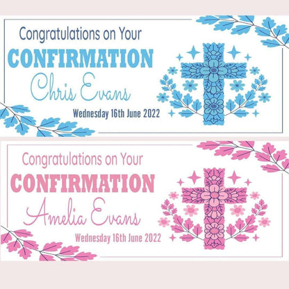 2x Personalised Confirmation Congratulations Banner Party Celebration