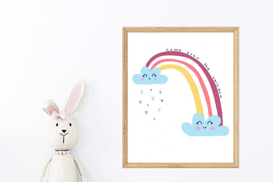 The Rainbow Kids Boho Watercolour Hand Painted Effect Nursery Wall Art Poster