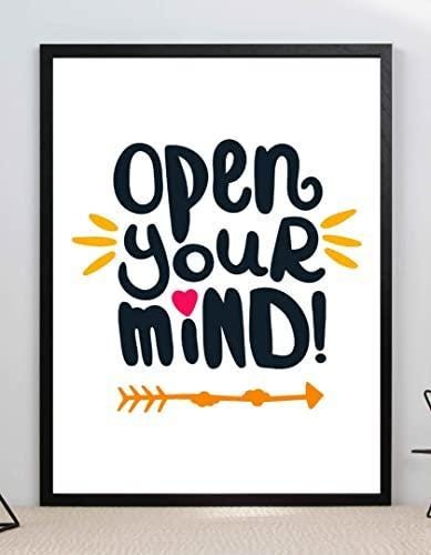 Open Your Mind Motivational Inspirational Love Positive Quote Poster Wall