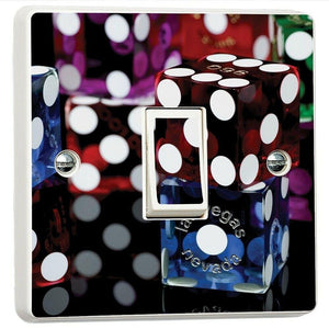 Las Vegas Dice Gambling Light Switch Sticker Cover Vinyl Skin Wall Decal Decor